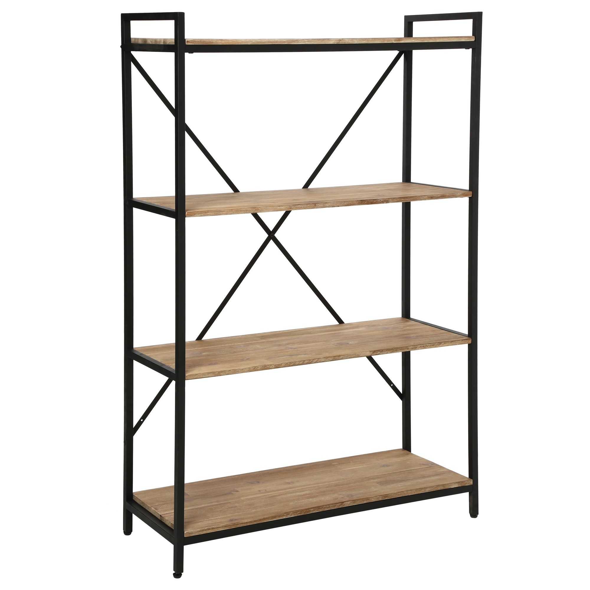 Atmosphera Estantería de Metal Resistente con 4 Niveles para Libros, Discos y Objetos Decorativos