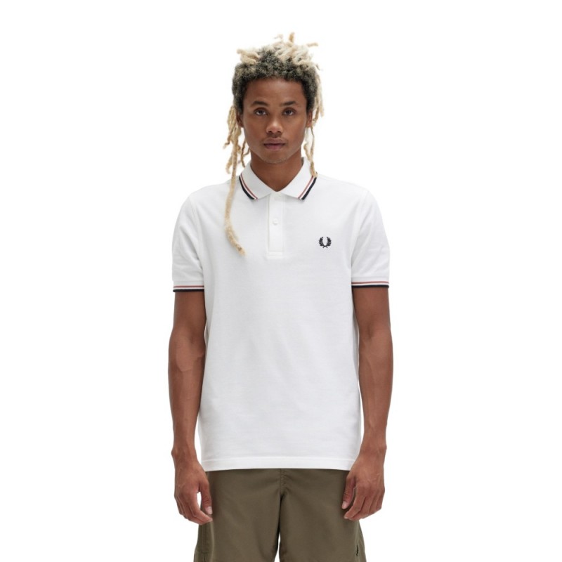POLO FRED PERRY BLANCO T60 TWIN TIPPED SHIRT