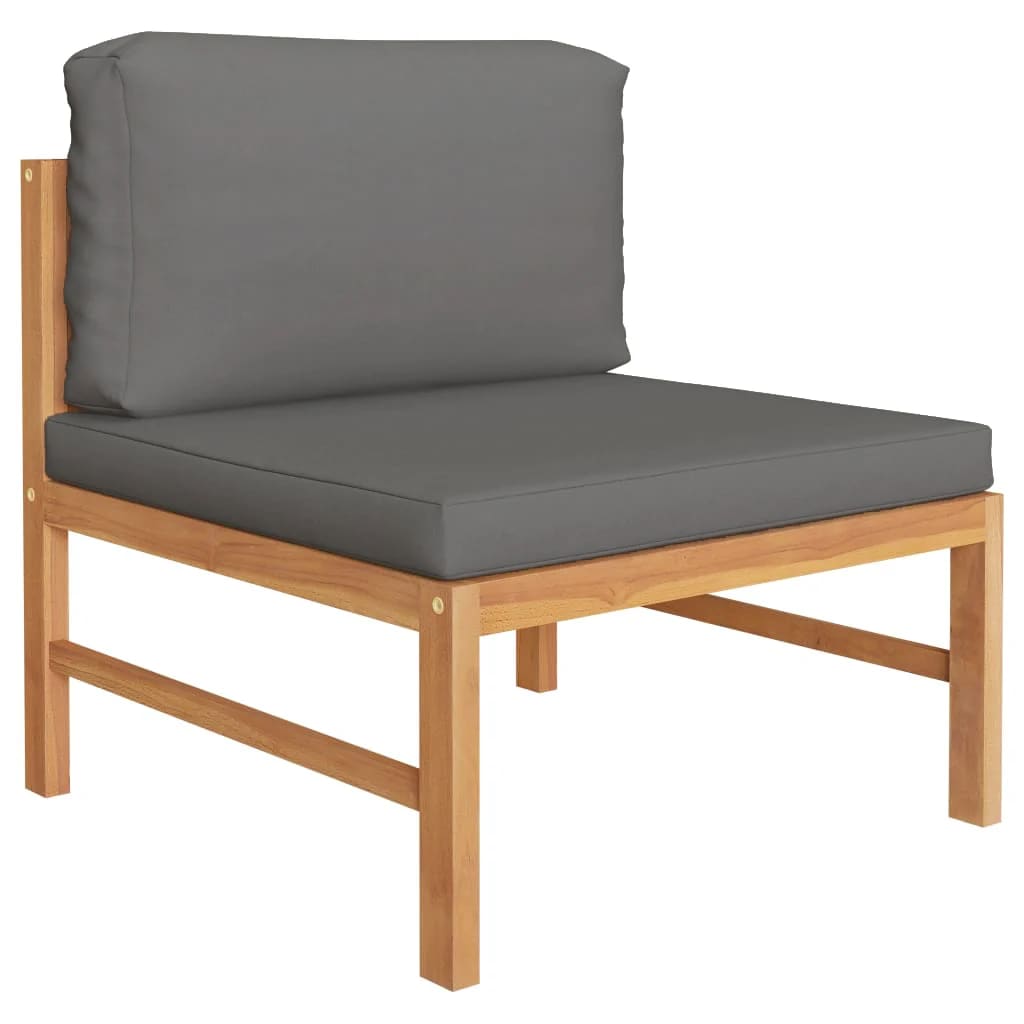 Vidaxl - Set de Muebles de Jardín 2 Pzas Madera Teca Cojines Crema