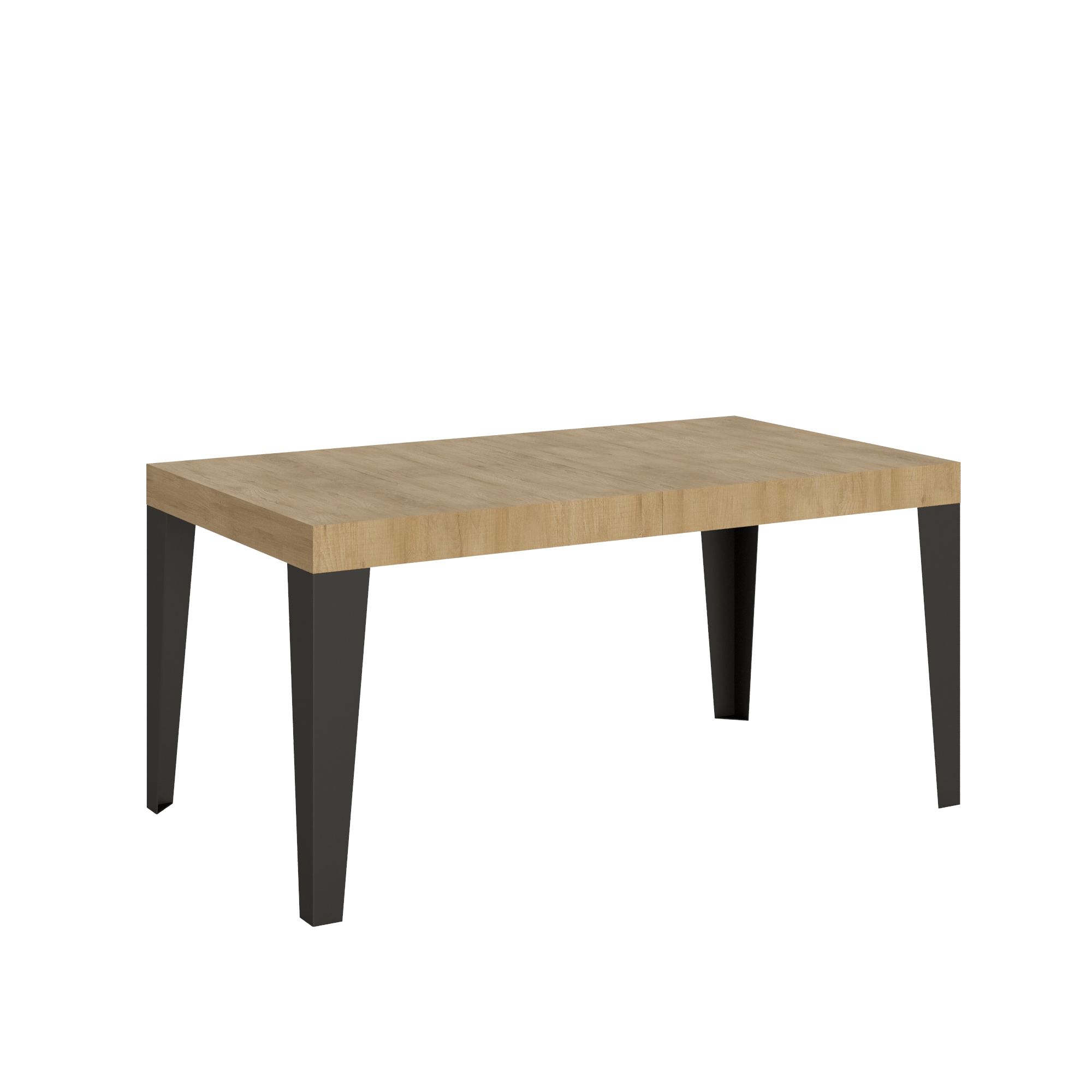 Mesa extensible 90x160/420 cm Roble Flameado Nature Estructura Antracita - Itamoby