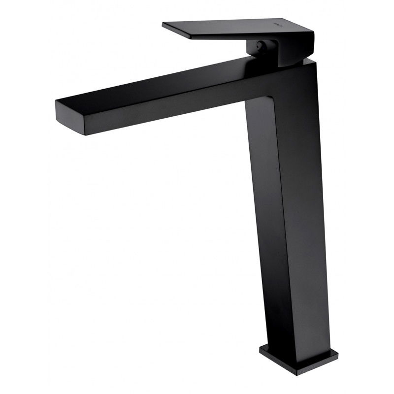 Imex Art BDAR025-3NG grifo monomando alto de diseño moderno para lavabo en latón negro mate