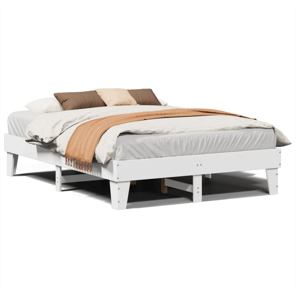 vidaXL Estructura de cama sin colchón madera de pino blanca 140x190 cm