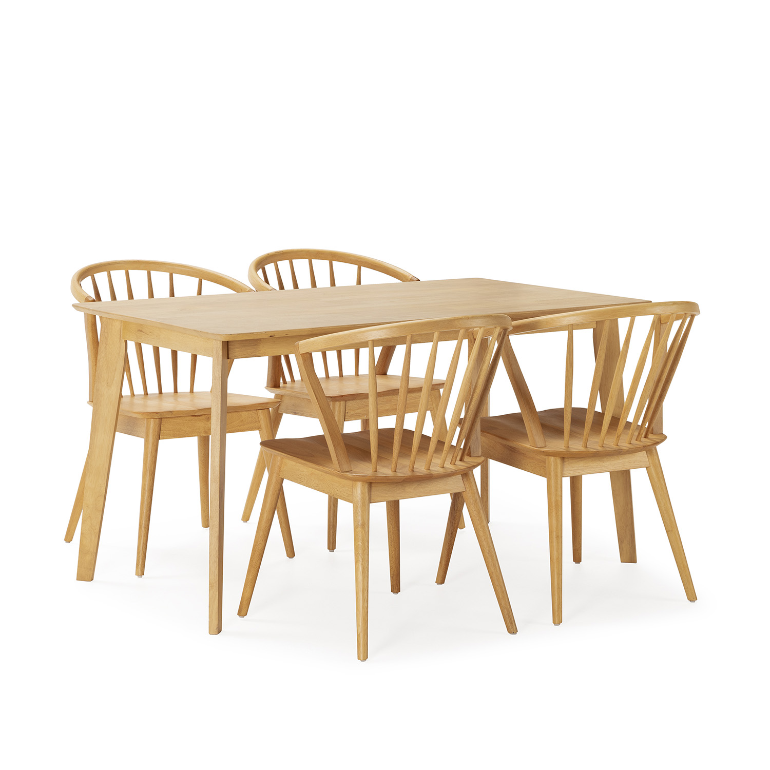VS Venta-Stock Juego de mesa 140x80 cm y 4 sillas de comedor Mura