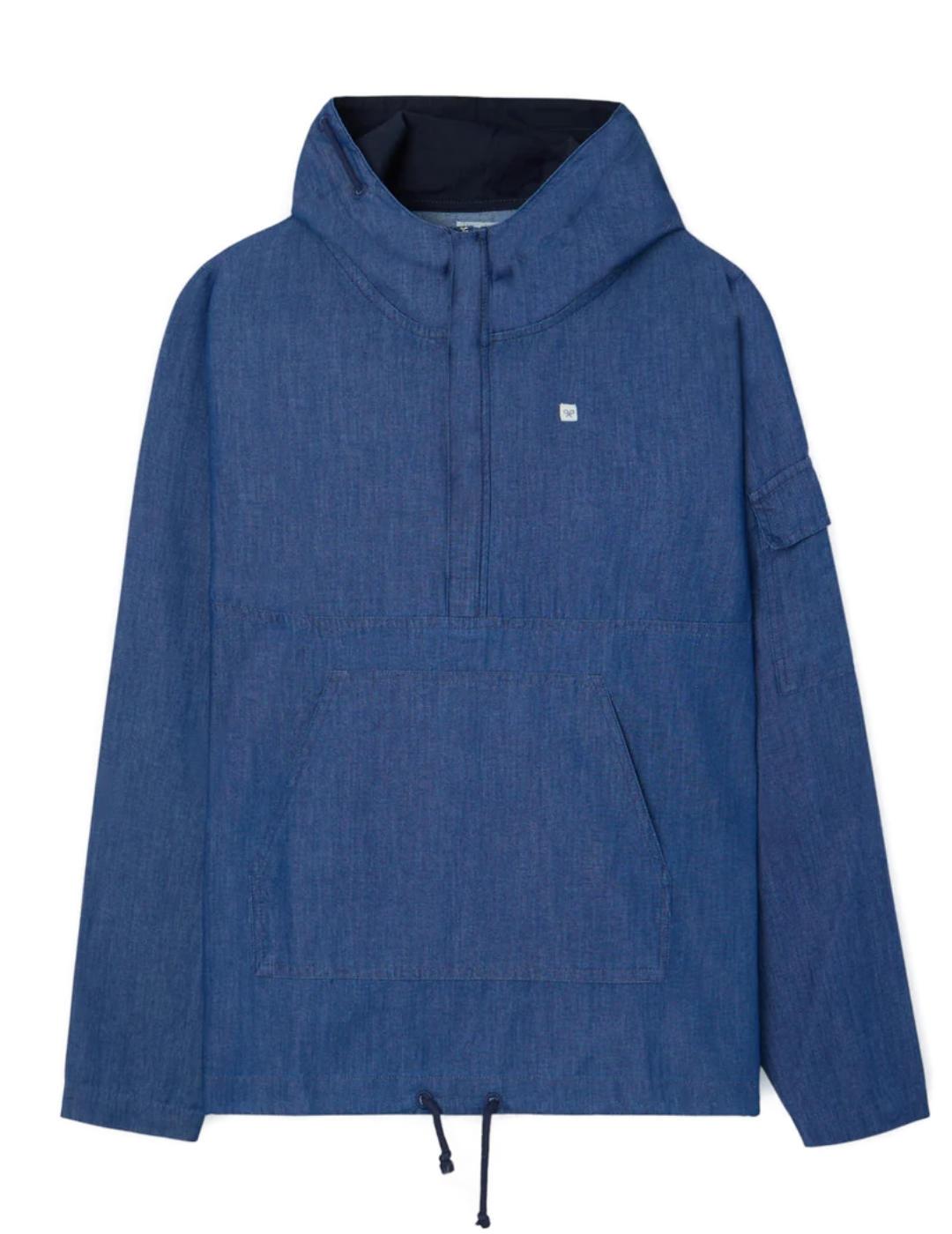Cortavientos Silbon denim capucha bolsillo canguro de hombre