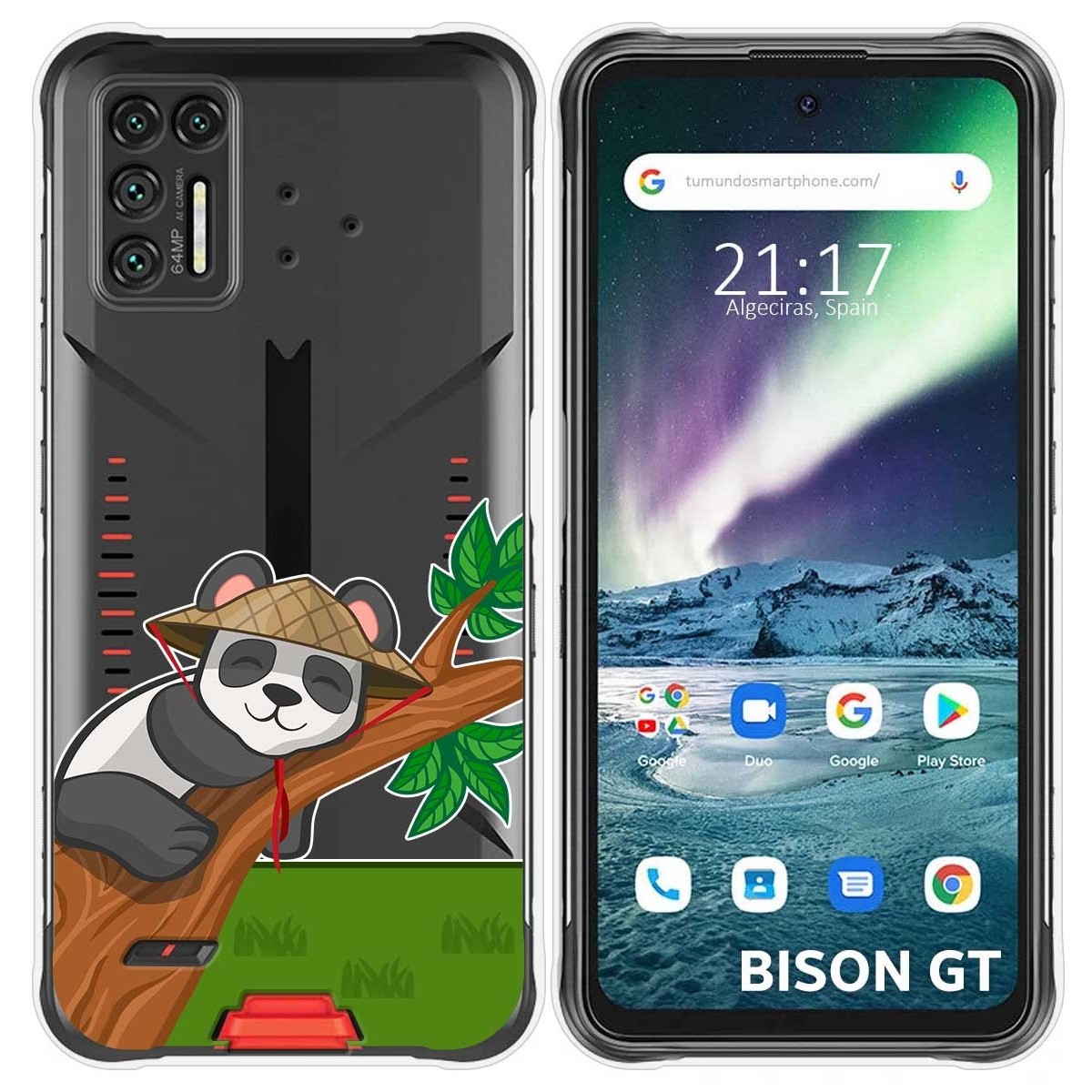 Funda Silicona Transparente para Umidigi Bison GT diseño Panda Dibujos