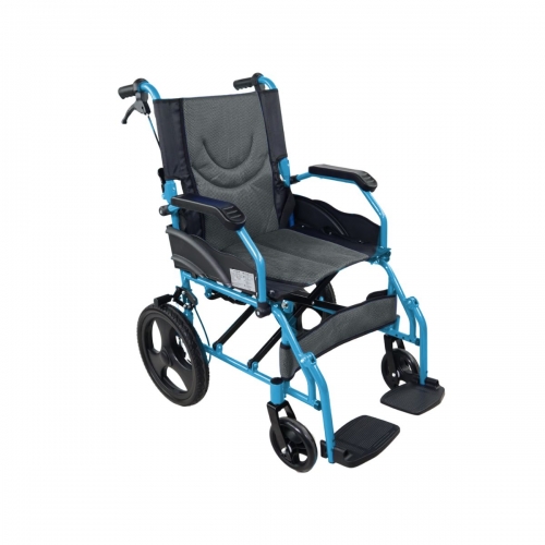 Silla de ruedas plegable Mobiclinic Manual Acero Reposapiés abatibles Frenos dobles Asiento acolchado