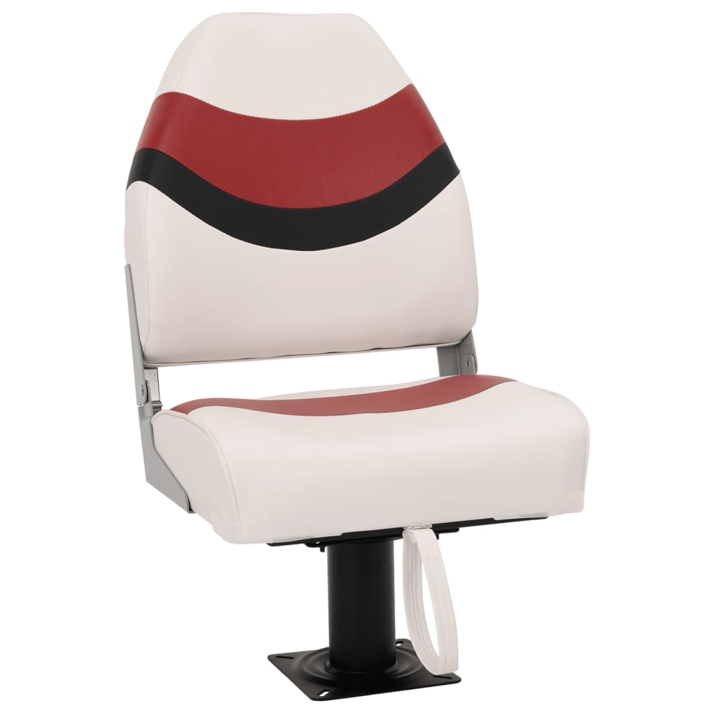 vidaXL Asiento para barco con pedestal giratorio 360° Color Blanco y azul, Blanco y rojo, y mas