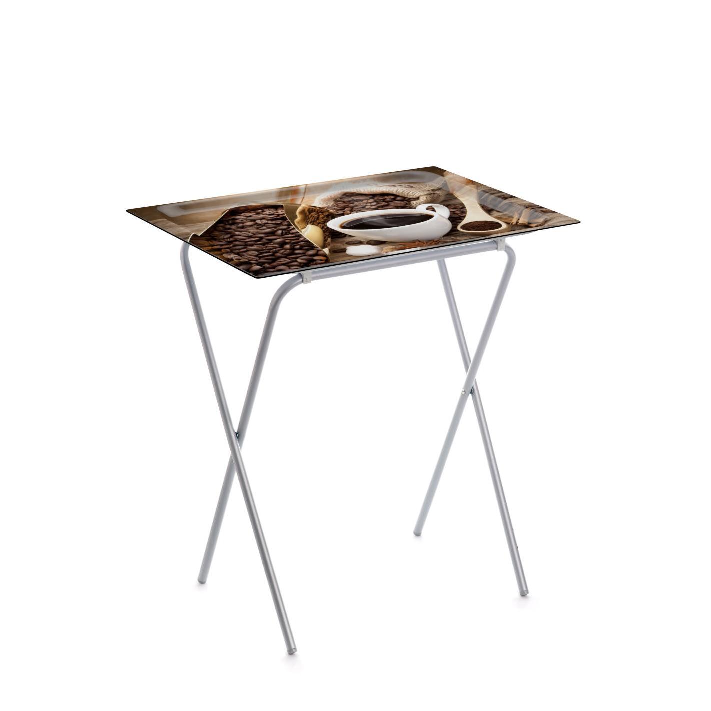 DON HIERRO - Mesa plegable auxiliar ADA con bandeja extraíble para interior y exterior-