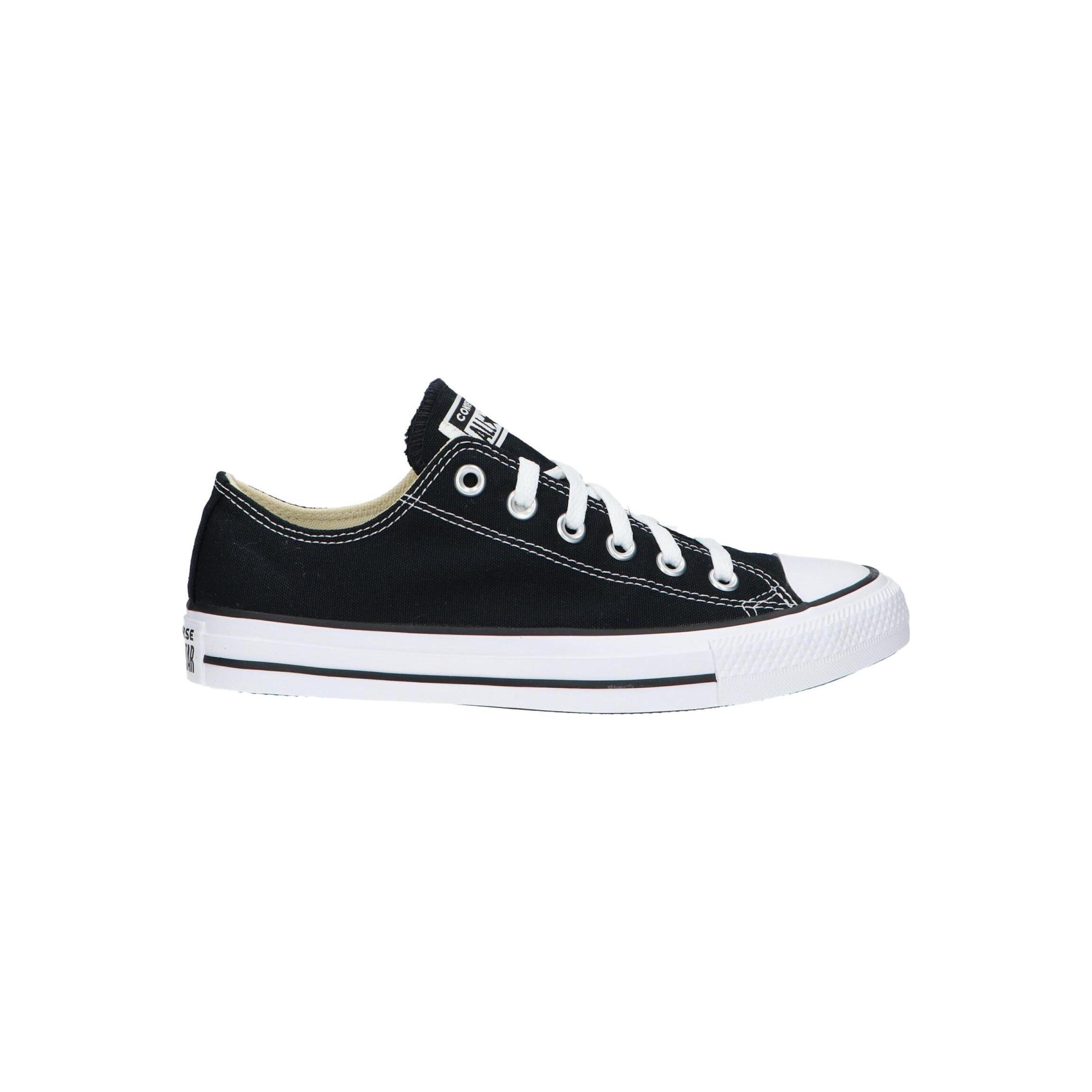 Converse Men's Casual Sneakers in Black, made of durable canvas with textile lining and rubber sole, lace-up closure, ideal for all seasons and comfortable for everyday wear, perfect men's sneakers for walking.