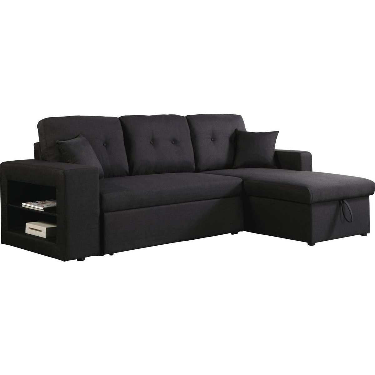 Habitat y Jardin - Sofá esquinero convertible/reversible "Axel" - Negro