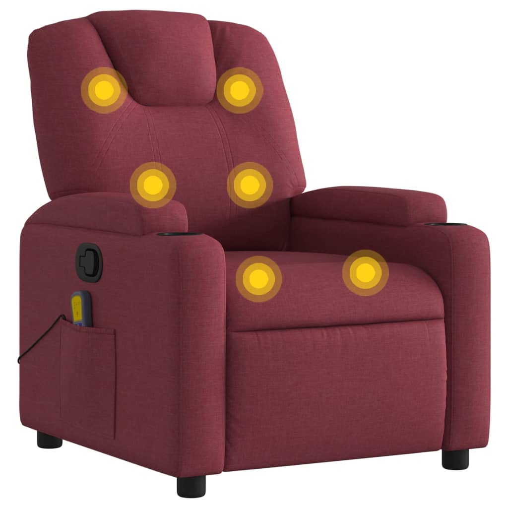 Vidaxl Sillón de Masaje Reclinable de Tela Gris Claro