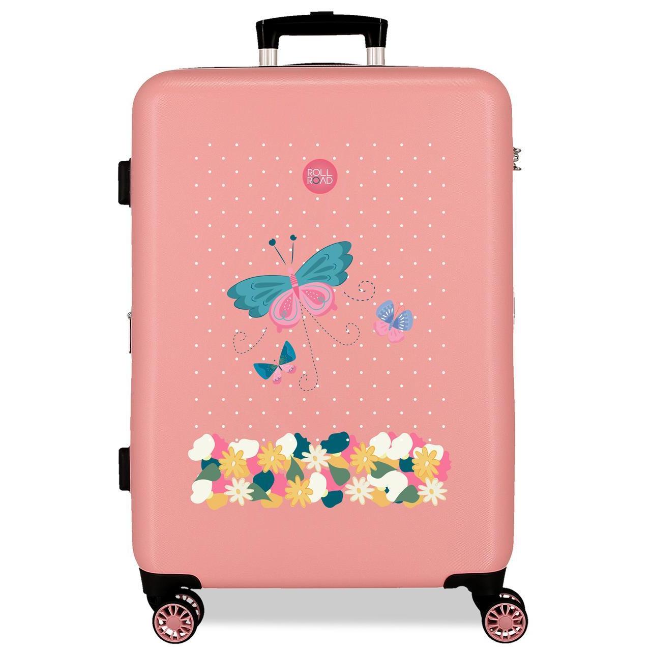 Maleta mediana Roll road Precious flower nude 68x48x26cm