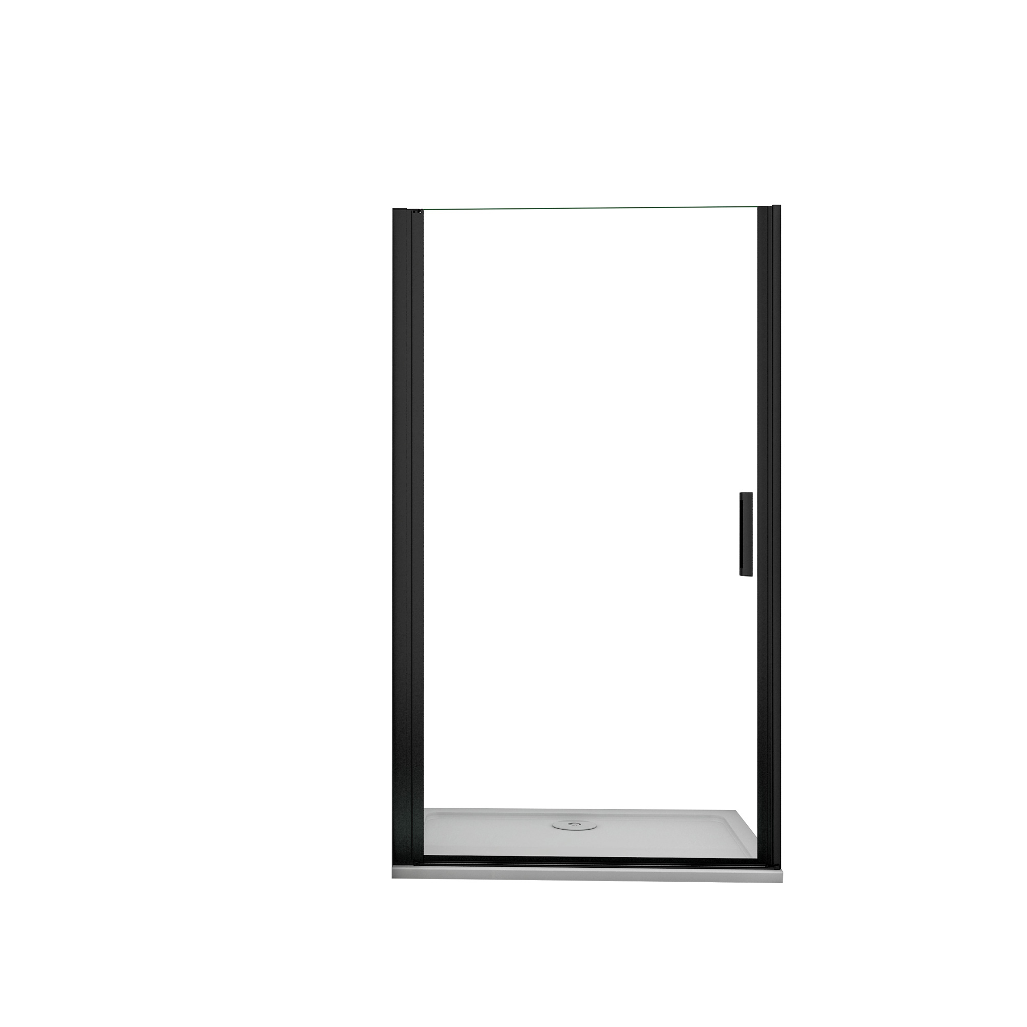 Mampara de Ducha Frontal Abatible,Perfil Negro Mate,Vidrio Antical 8mm,(887-917)x2000mm