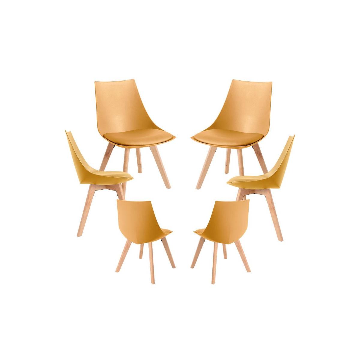 Regalos Miguel - Packs Sillas Comedor - Pack 6 Sillas Blok - Mostaza