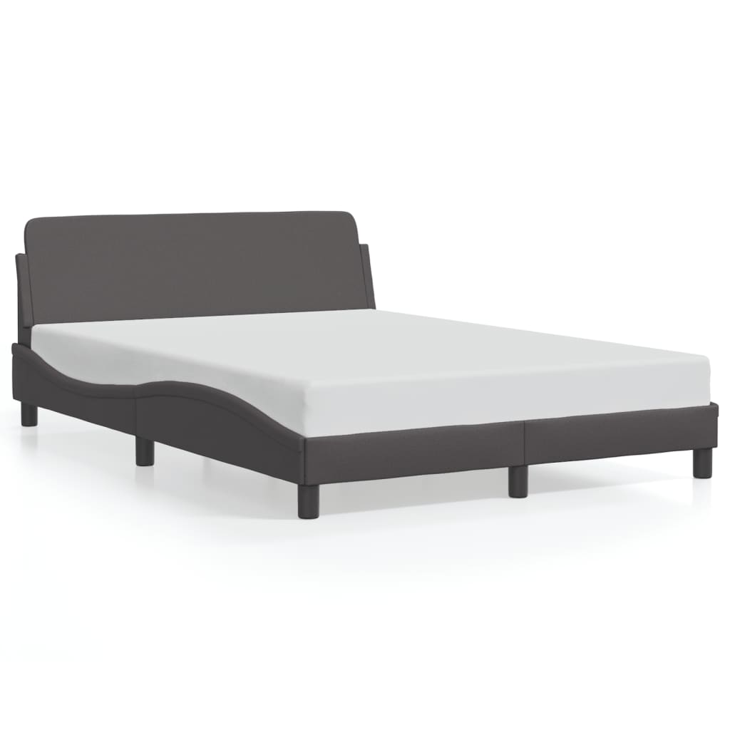 vidaXL Estructura de cama Dover cuero sintético gris 140x200 cm