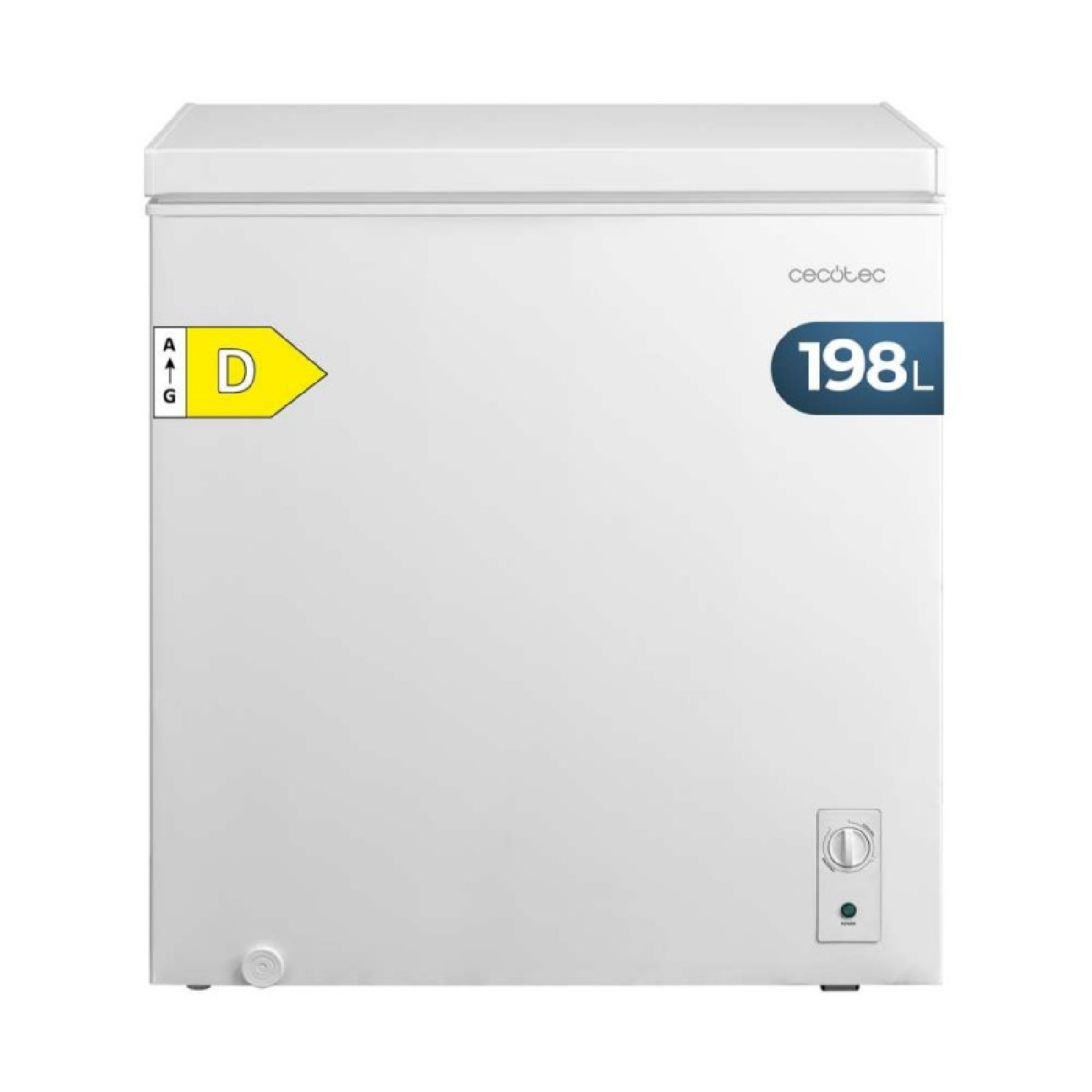 Cecotec Congelador Horizontal 198L Bolero CoolMarket Chest 198M White D. Cesta con Asas, Control Mec·nico LED, UltraContact D-Cool, Dual Function, Puerta ZeroG (80º-30º), Fast Freezing, Compacto