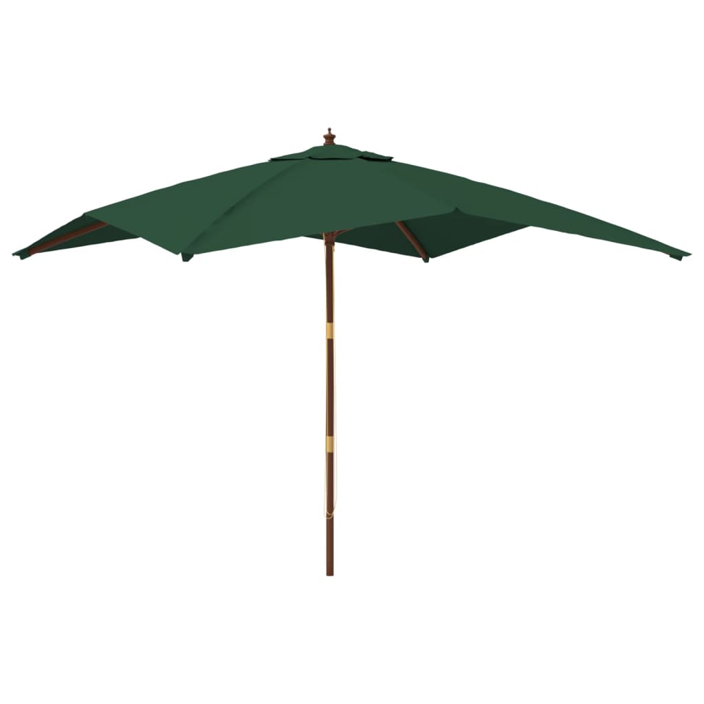 vidaXL Sombrilla de jardín poste de madera 300x300x273 cm Color Arena, Verde, Antracita