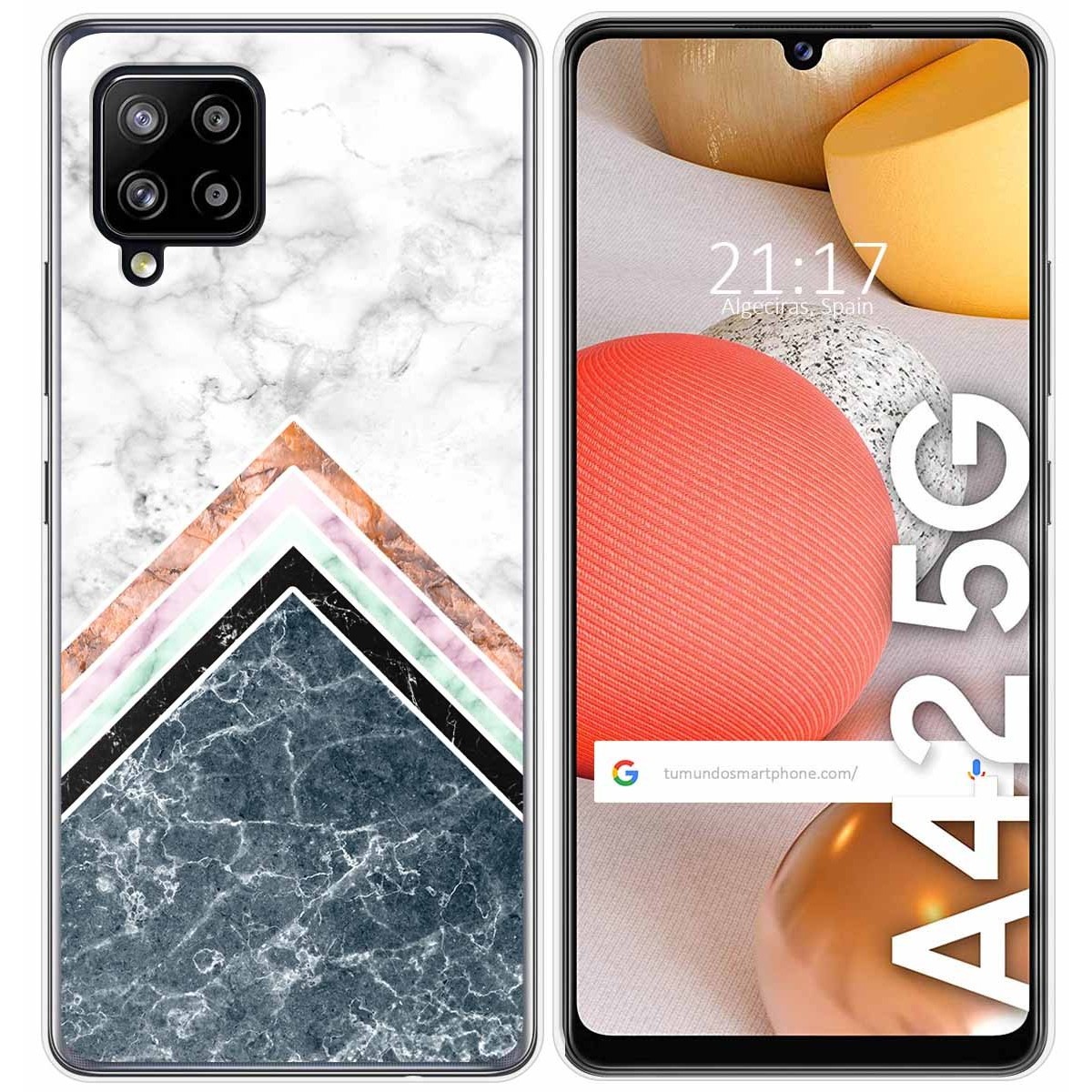 Tumundosmartphone Funda Gel Tpu para Samsung Galaxy A42 5G diseño Mármol 05 Dibujos