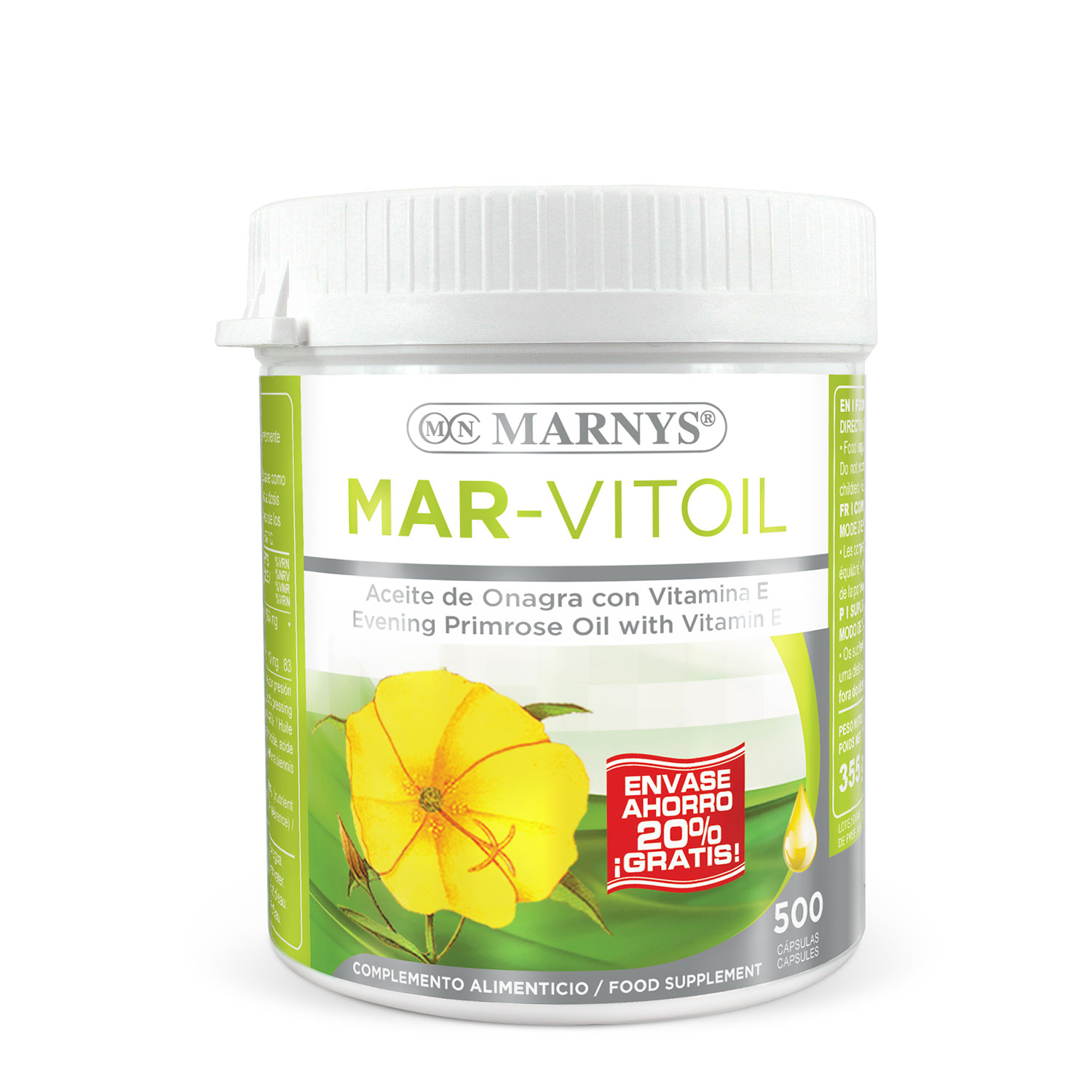 Aceite de Onagra (Mar-Vitoil) 400 perlas de 500mg MARNYS®