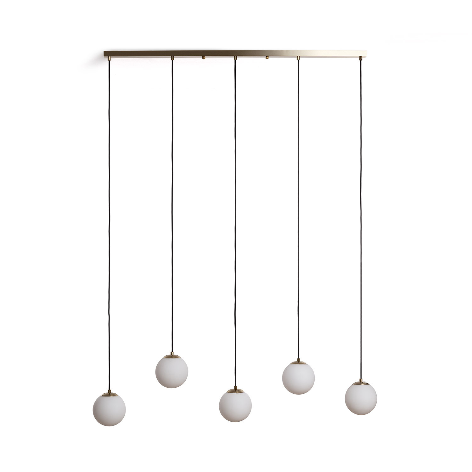 Ledkia Lámpara Colgante Metal y Cristal Moonlight Brass 5 Focos Dorado