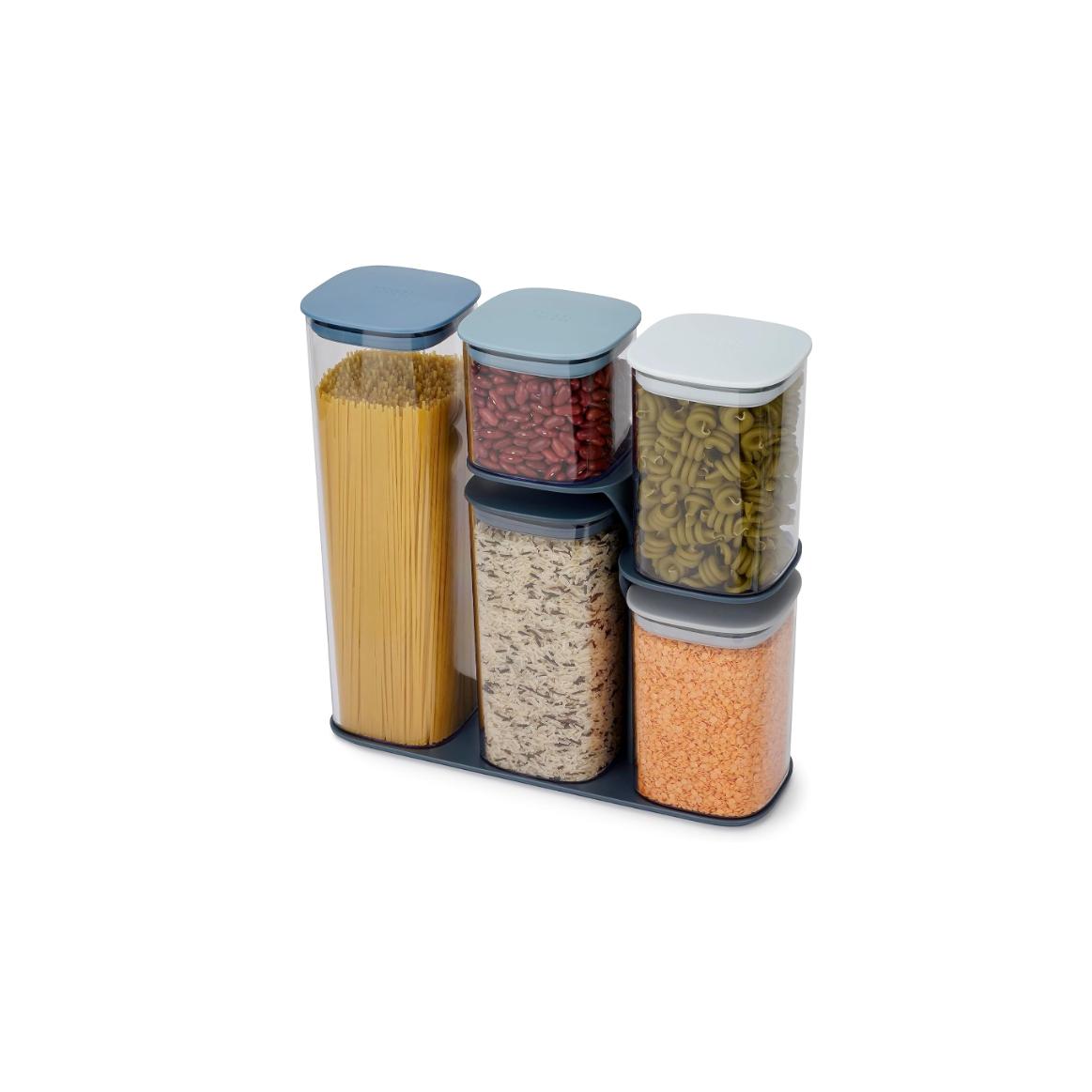 Joseph Joseph Editions Juego de 5 Tarros Podium Apilables, herméticos, con sello de silicona
