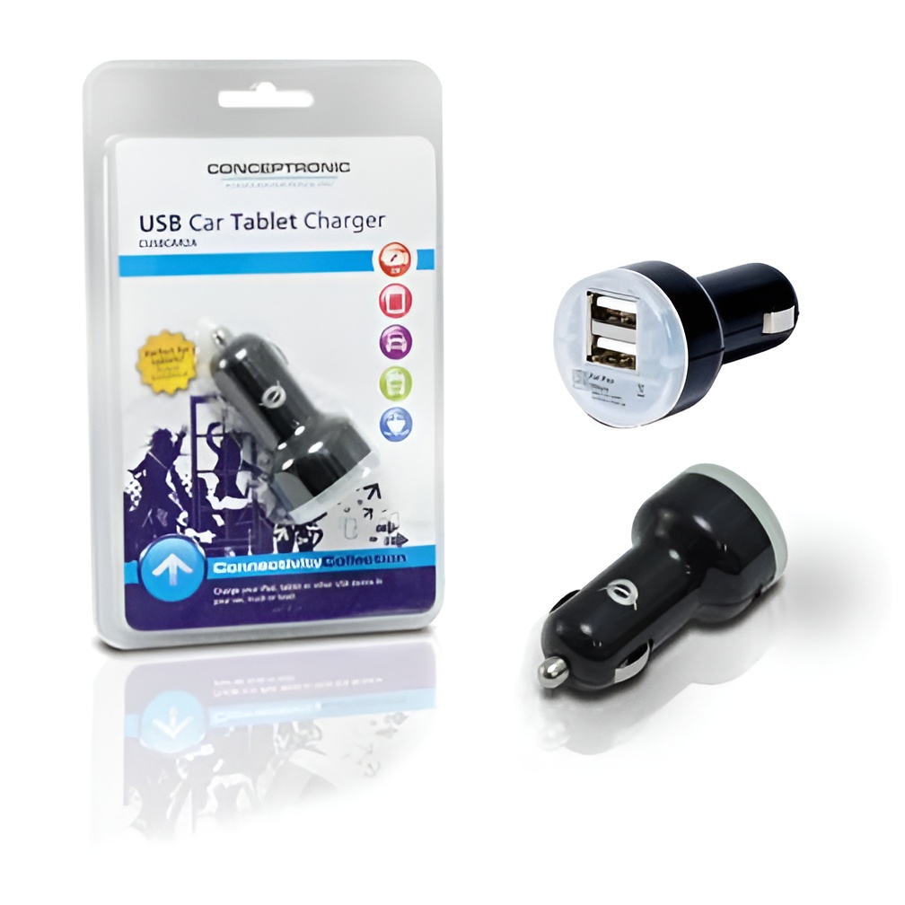 Cargador conceptronic 5v 2xusb para coche 12/24v c05-219