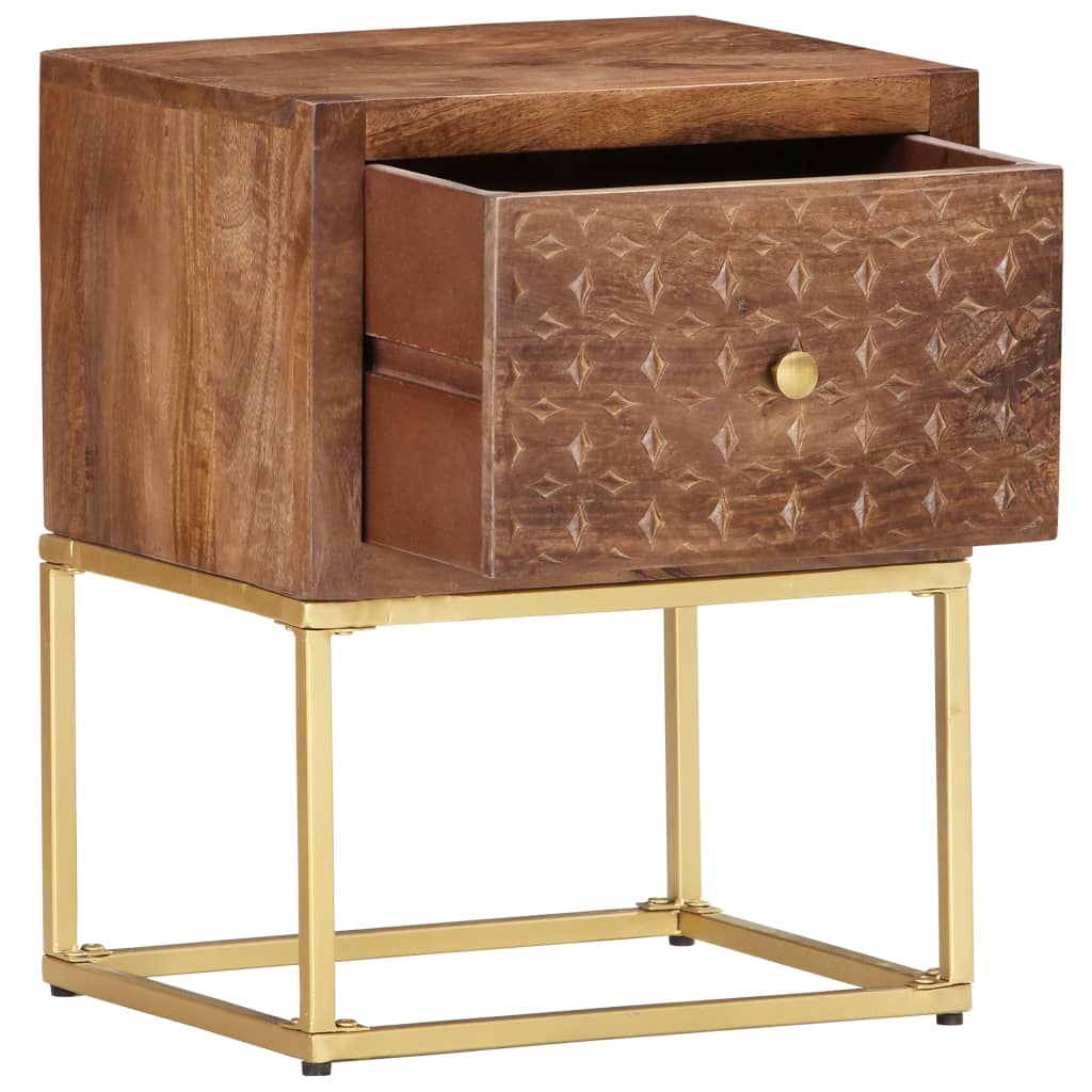 Vidaxl Mesita de Noche de Madera Maciza de Mango 40x30x50 Cm