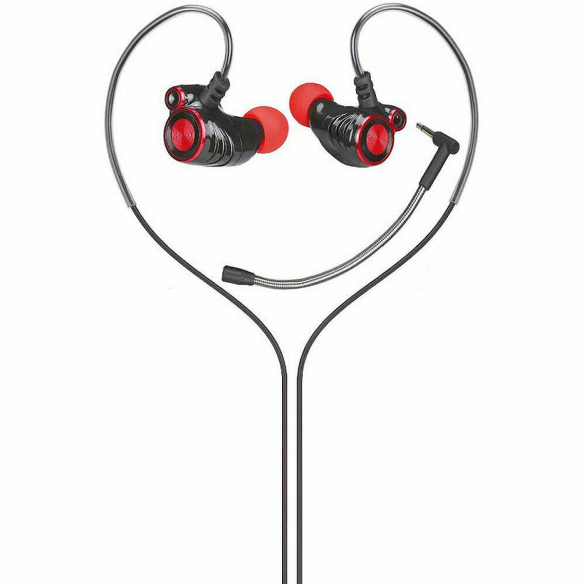 Hp Auriculares Dhe-7002 Jack 3.5mm Negro/rojo Con Micrófono Extraíble