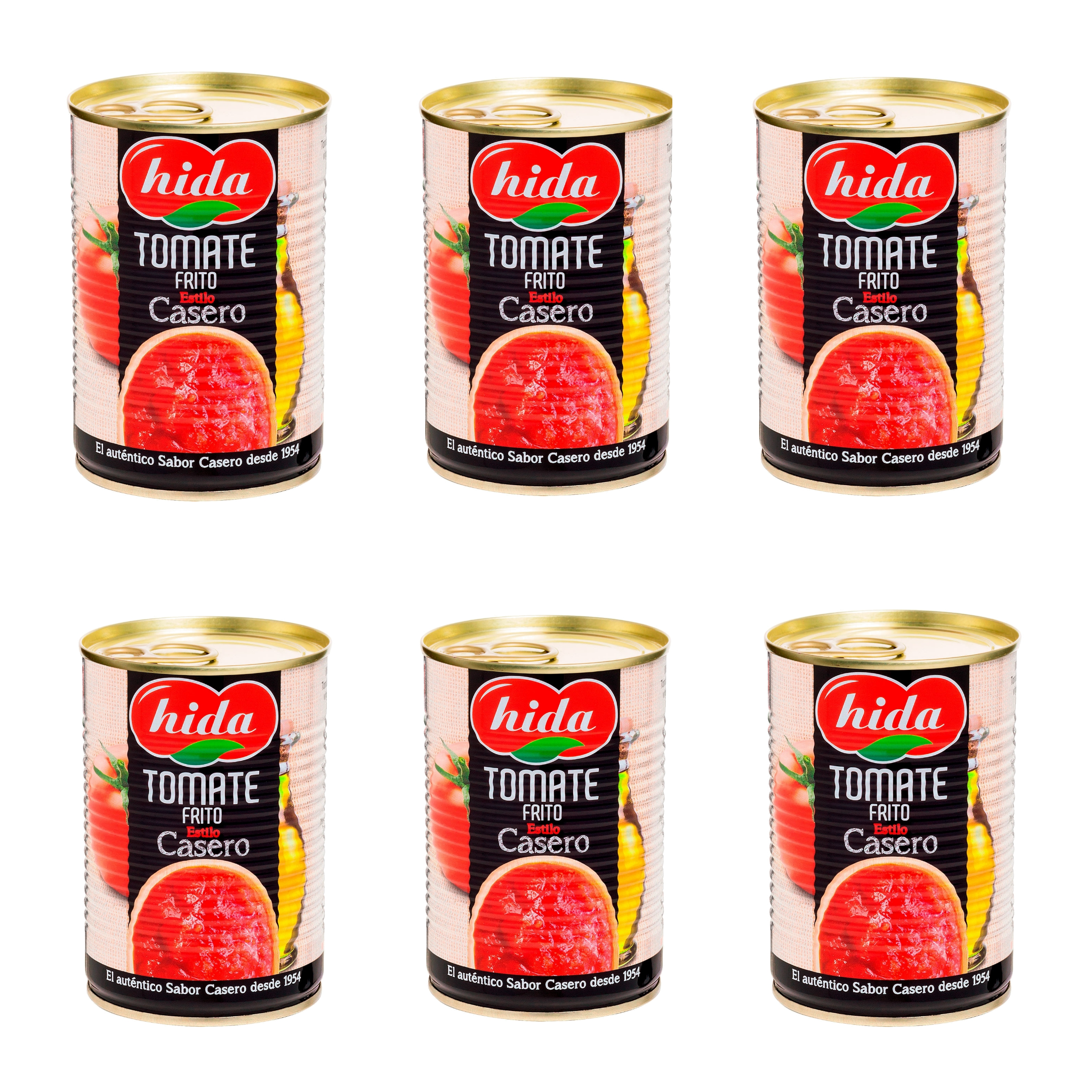 Tomate Frito Hida. Paquete de 6 Botes x 400 gr + 15% Gratis - Tomate Frito Hida Aceite Oliva - Estilo Casero