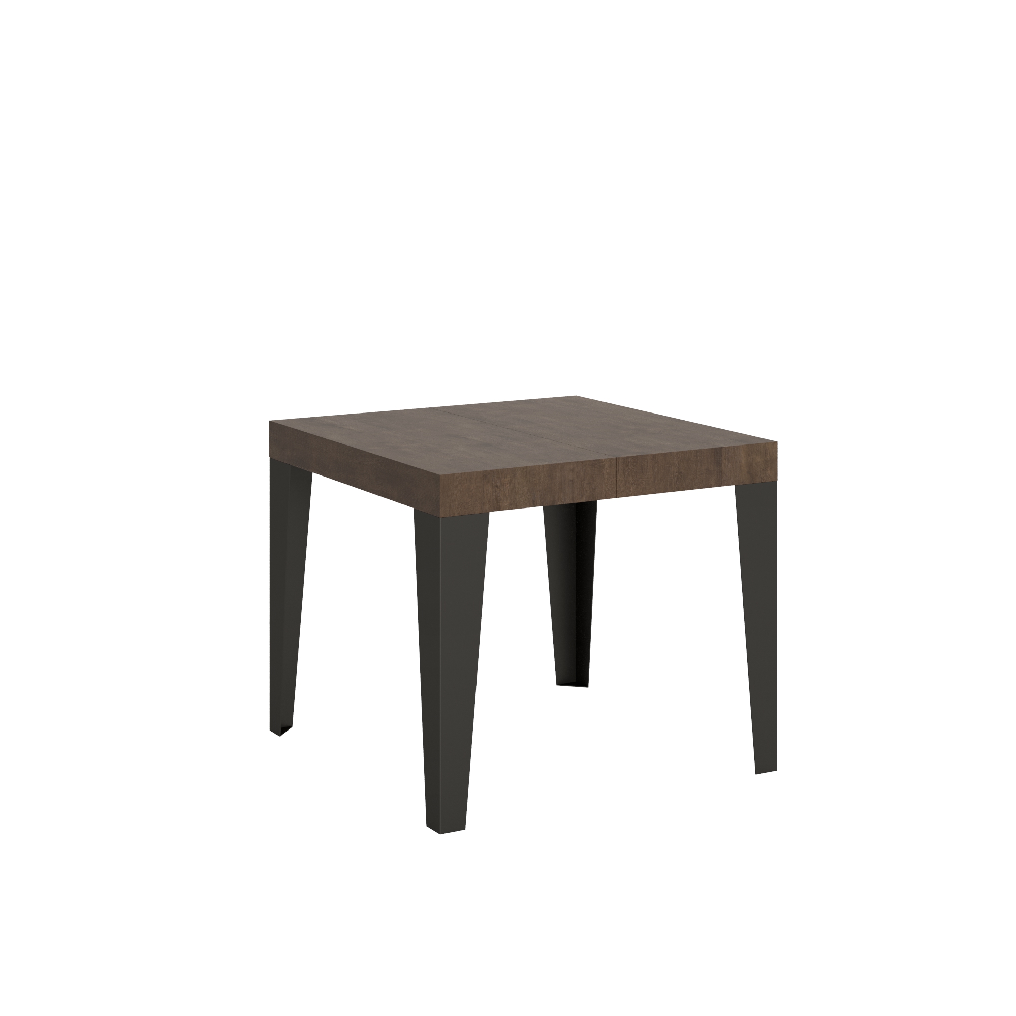 Mesa extensible 90x90/246 cm Estructura Nogal Flameado Antracita - Itamoby