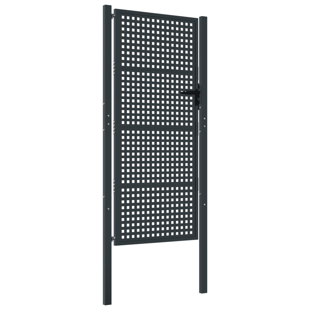 vidaXL Puerta de jardín acero gris antracita puerta de exterior Dimensiones 105 x 125 cm,  105 x 150 cm,  105 x 175 cm y mas