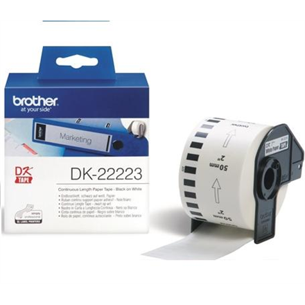 Brother | DK-22223 | Etiquetas continuas | Térmicas | Negro sobre blanco | Rollo (5 cm x 30,5 m)