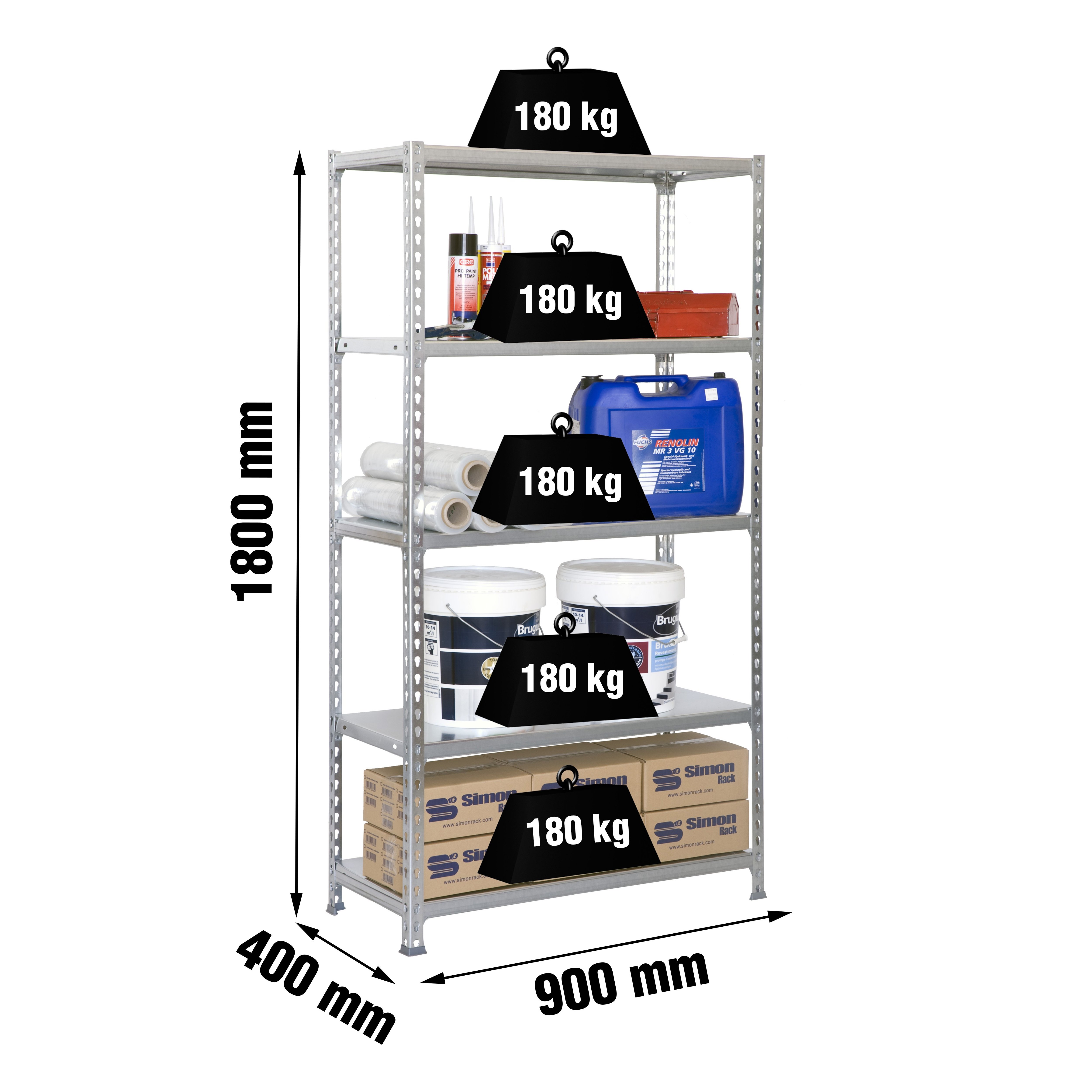 Estantería SIMONRACK Simonclick 5/400 gris/gris