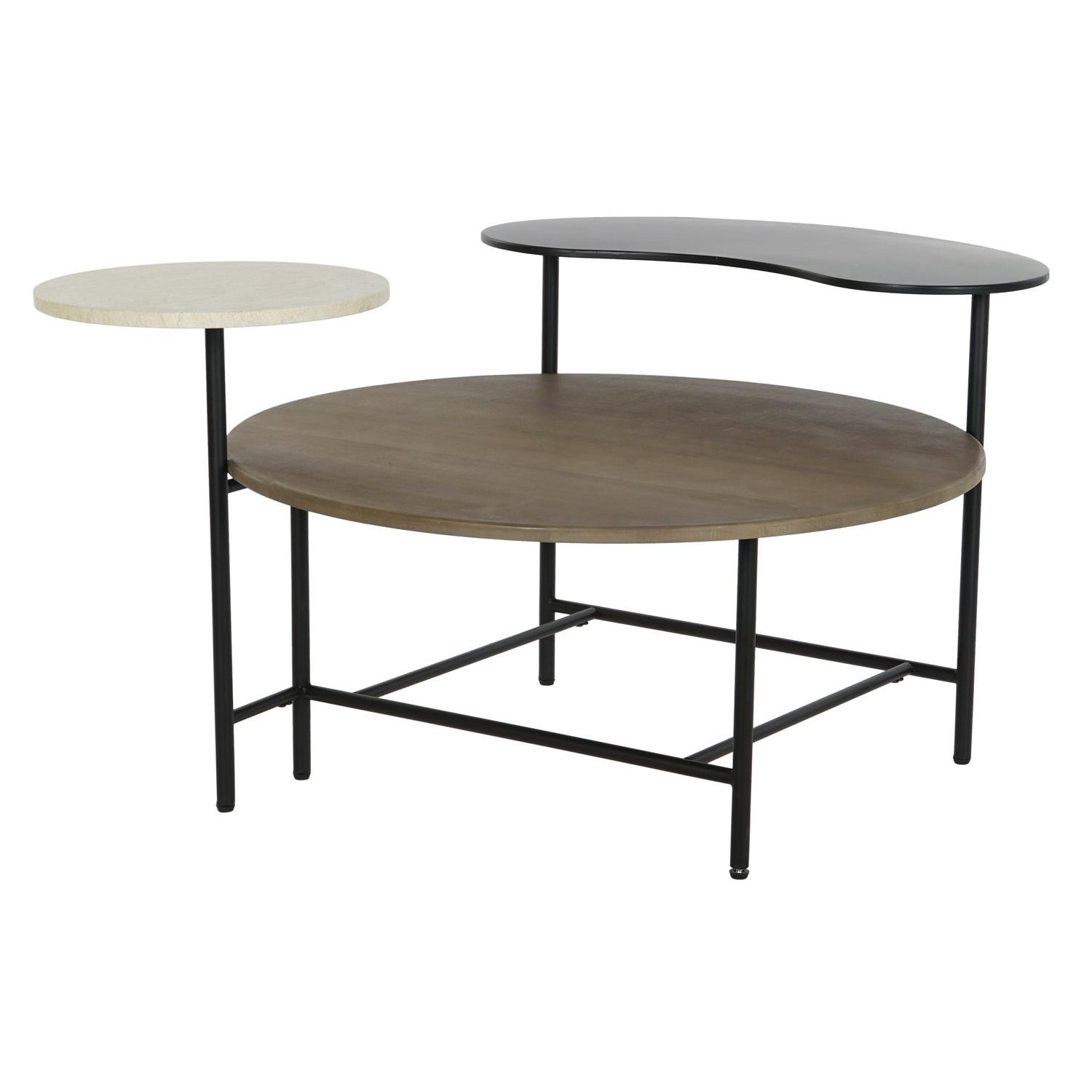Mesa Centro Metal Mdf 118X90X61 Negro - Fijalo - El mejor complemento para tu hogar.