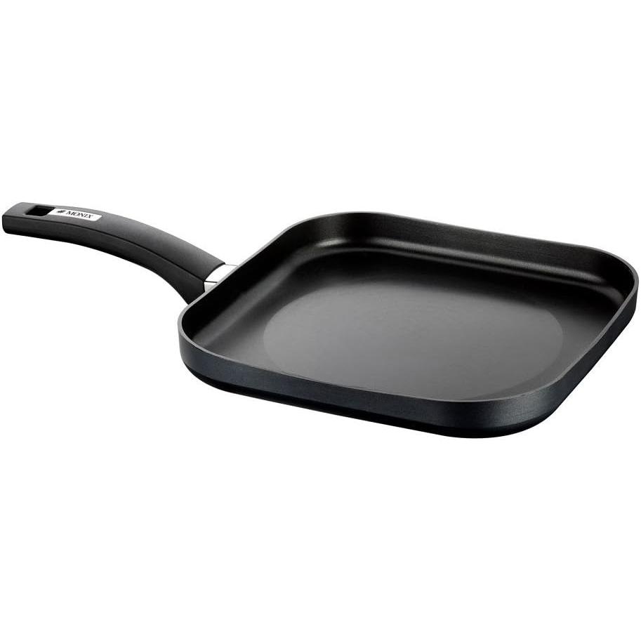 Monix Resistent Plus - Sartén Grill Asador 28x28 cm de aluminio antiadherente Teflon® Class. Parrilla para todo tipo de cocinas