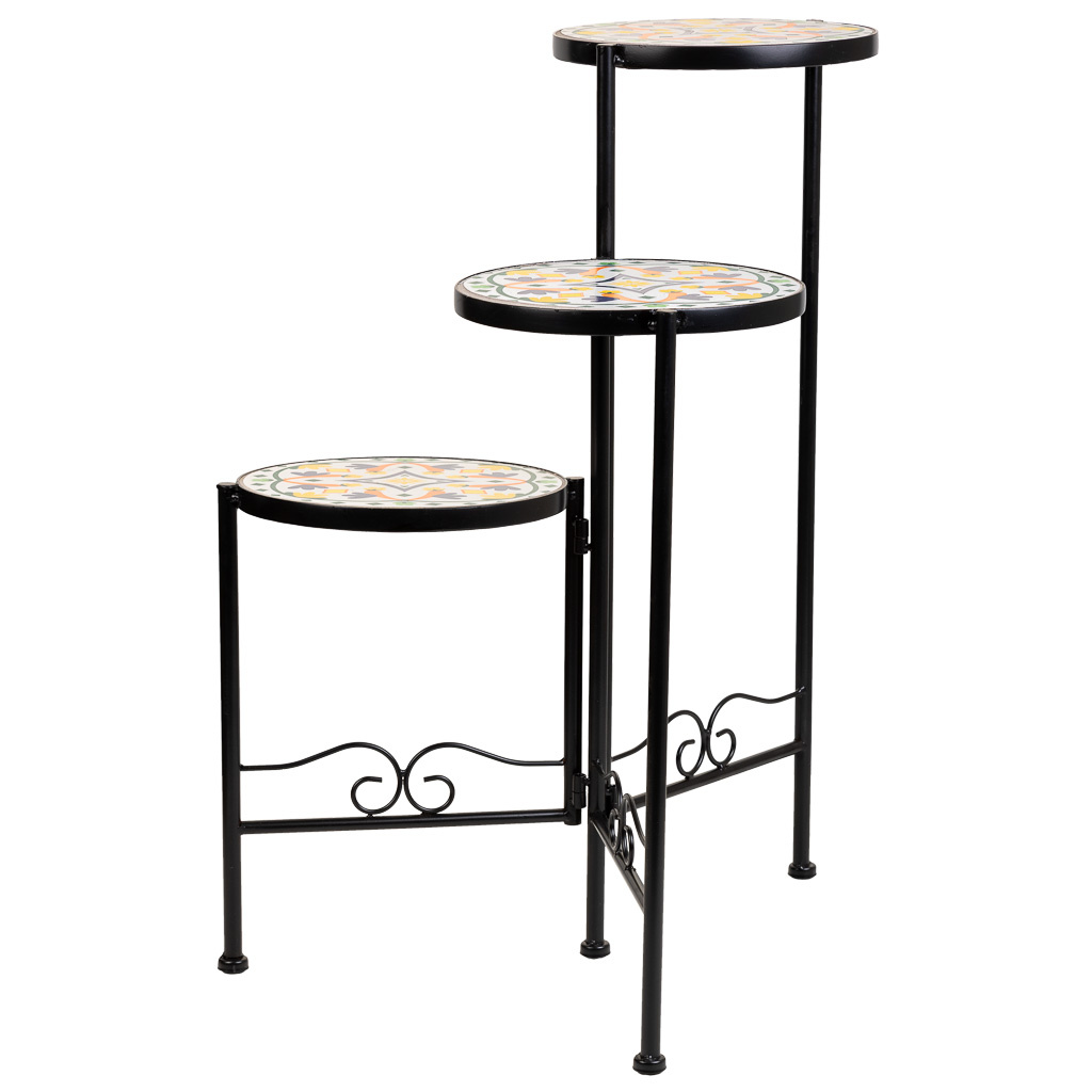 Wonderlust Deco - Set 3 soportes de mosaico y metal multicolor Multicolor D30x68h-D25x61h-D20x51h cm