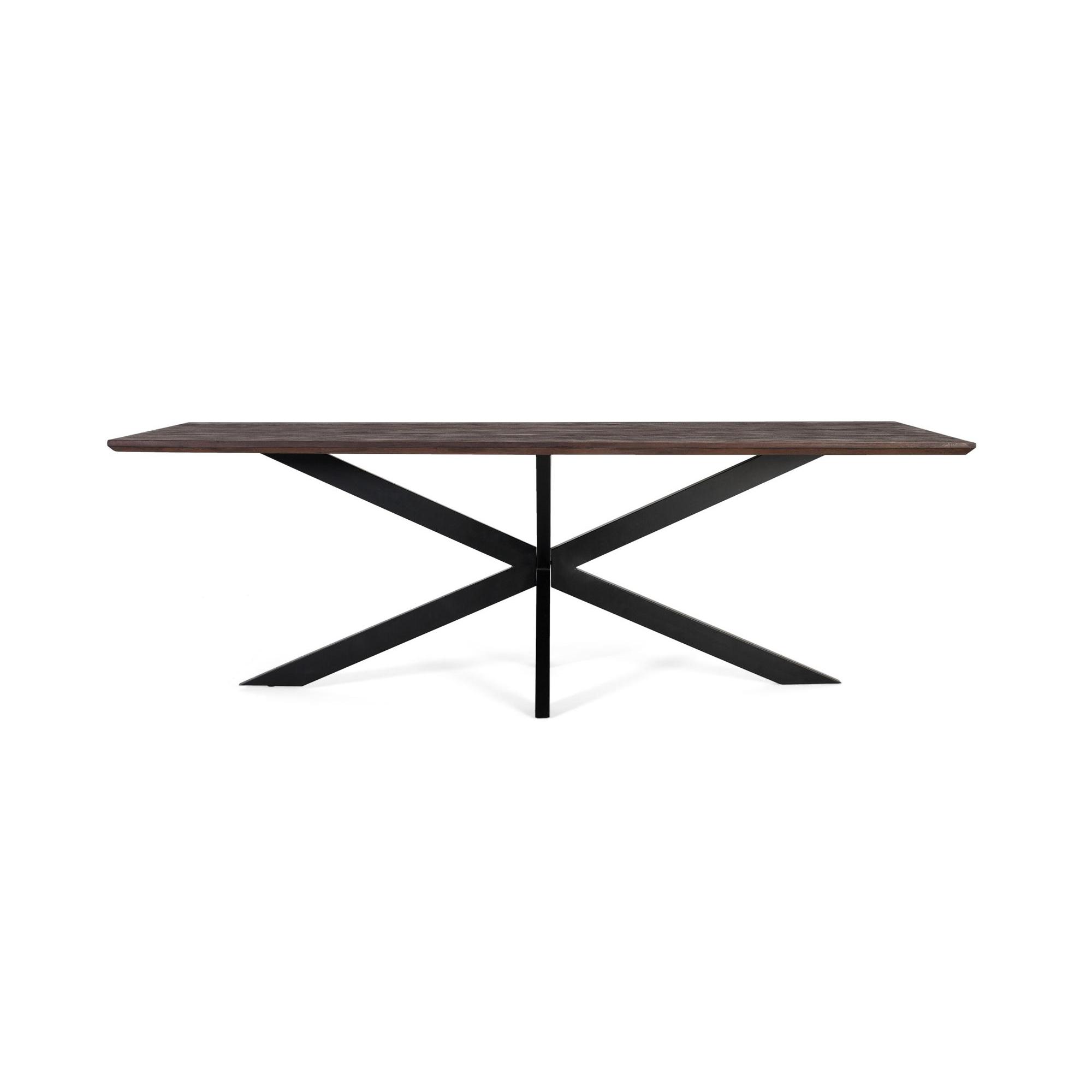 Mesa de comedor en madera de acacia y patas de metal 230 cm76X230X100