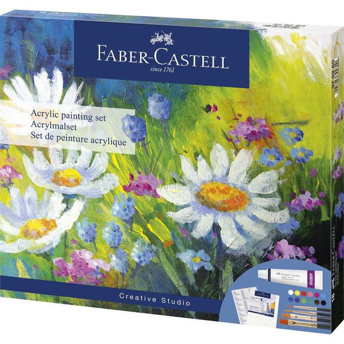 FABER SET FABER CASTELL PINTURA ACRILICA PINTURAS Y BARNICES