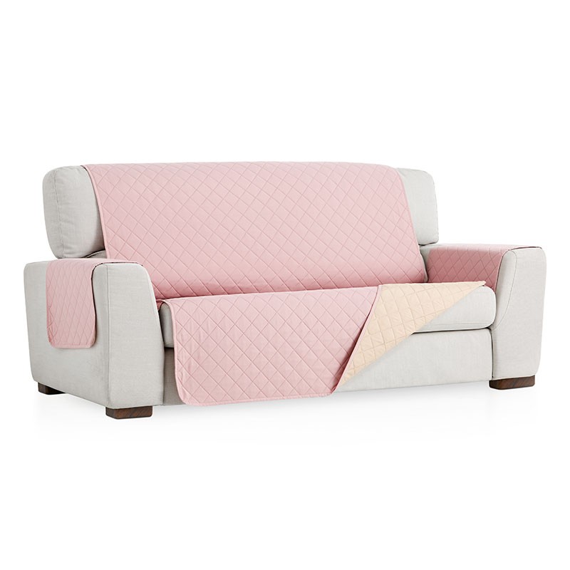 Salvasofá Couch Cover Reversíble Sofá 3 Plazas XL, Rosa / Beige. MAXIFUNDAS FUNDAS DE SOFA & CHAISE LONGUE