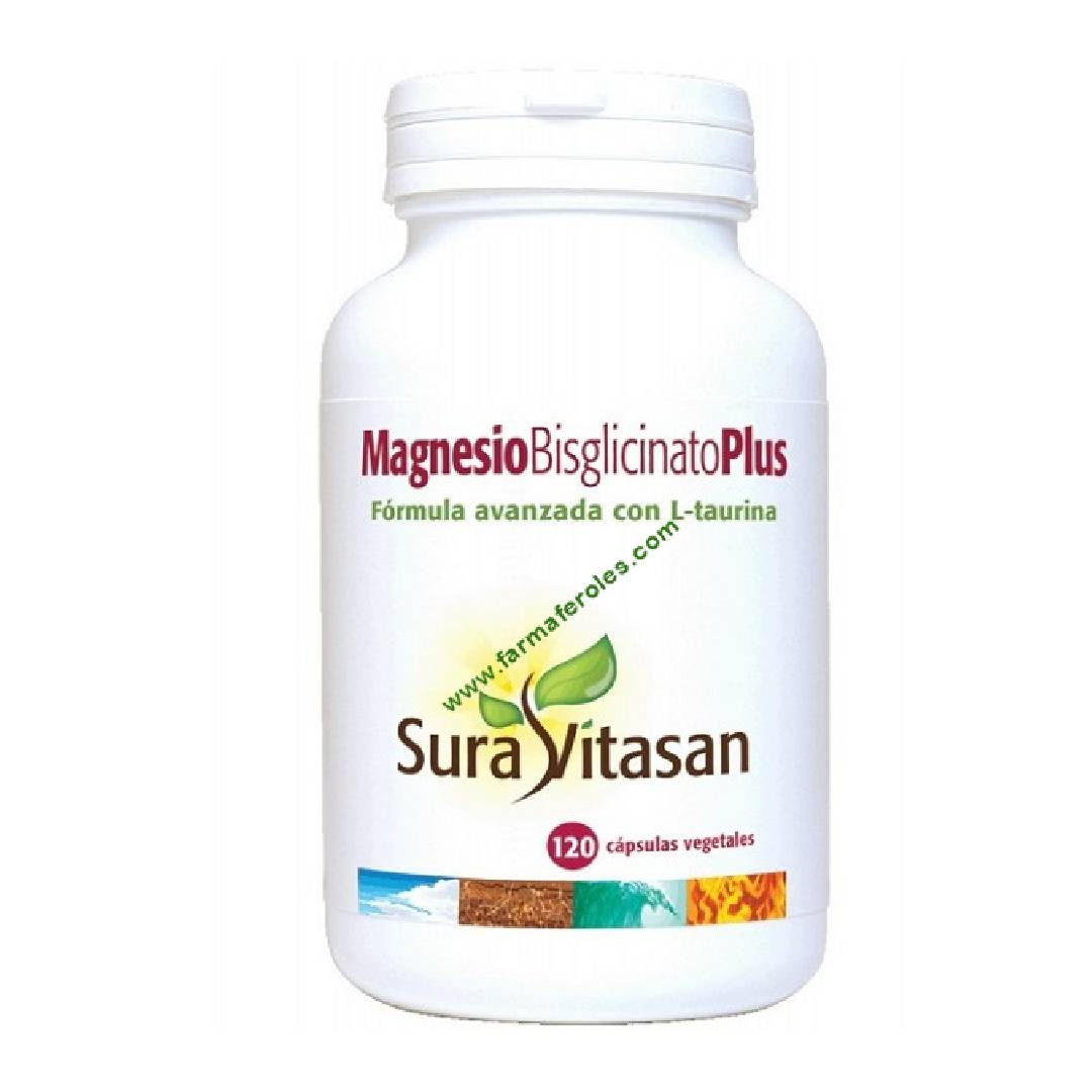 Sura Vitasan Magnesio Bisglicinato de 120 cápsulas - Reduce el Cansancio, Apoya el Sistema Muscular y Nervioso