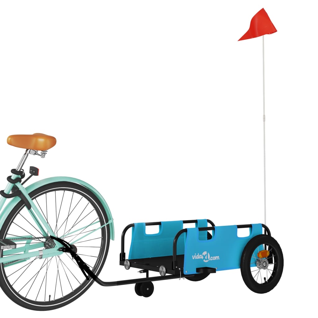 vidaXL Remolque para bicicletas hierro y tela Oxford Color Amarillo,  Azul,  Gris y mas