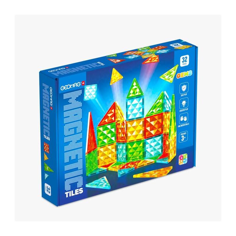 GEOMAG MAGNETIC TILES GEMS 32 PIEZAS