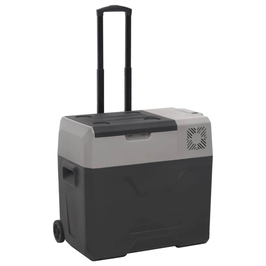 vidaXL Nevera con ruedas y asa polipropileno negro y gris Nevera portátil Capacidad 30 L, 40 L, 50 L