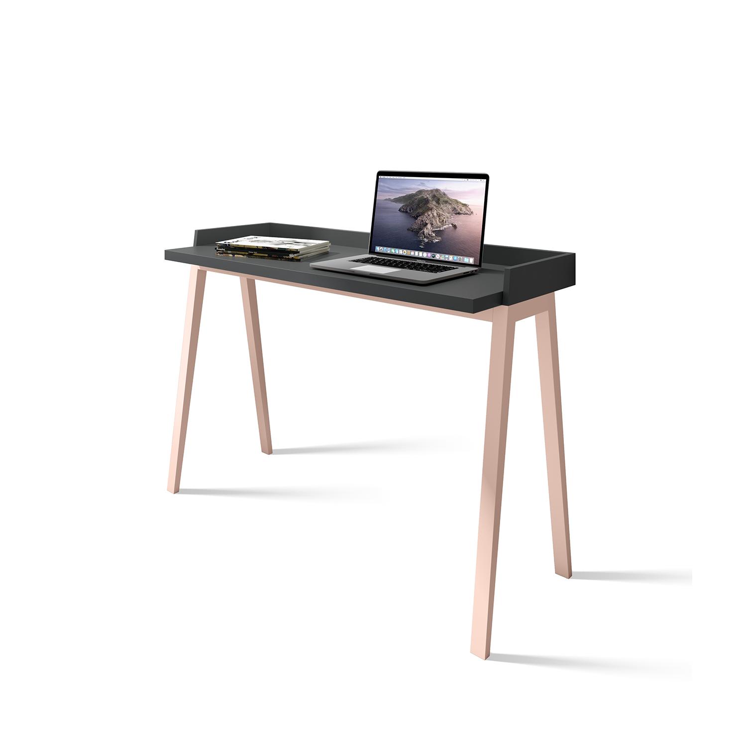 Herdasa, mesa de estudio modelo BERLIN 625, en melamina color grafito y patas lacadas.