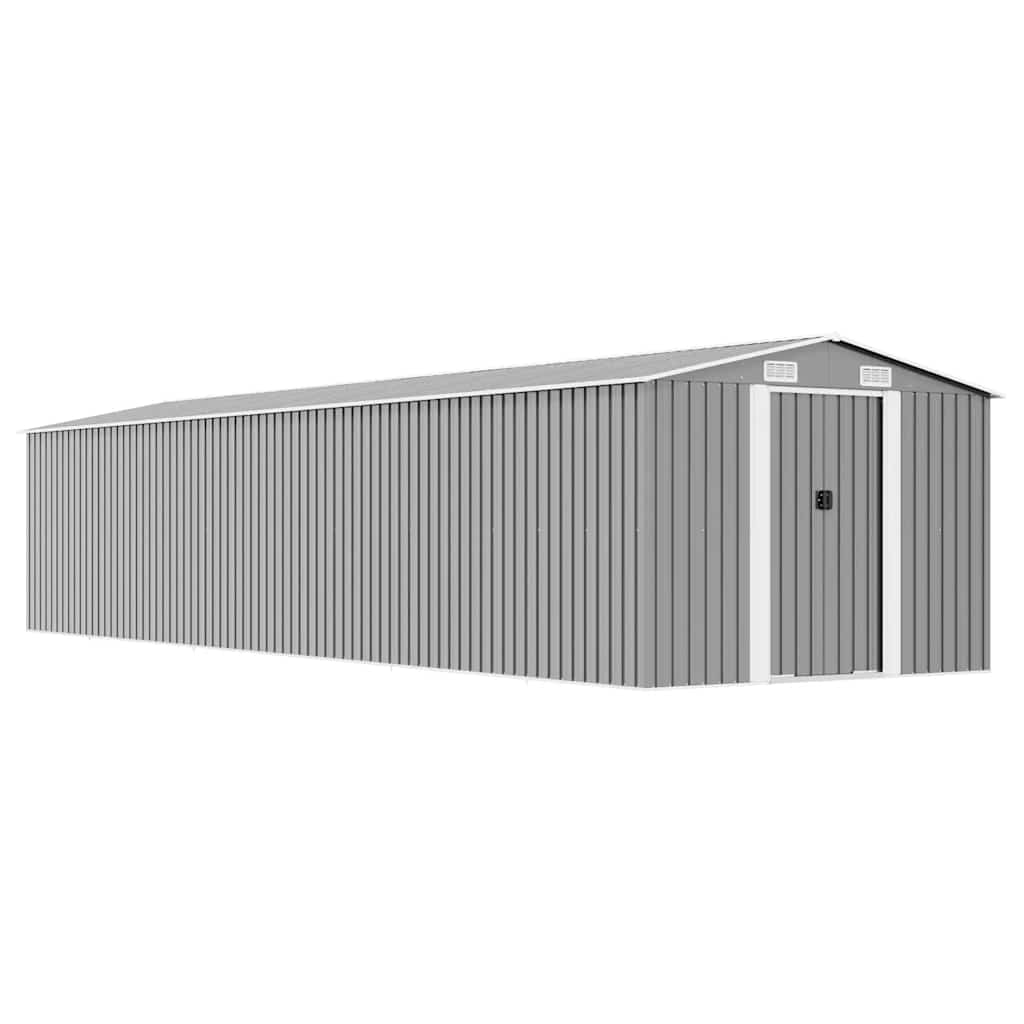 vidaXL Cobertizo de jardín acero galvanizado gris 257x990x181 cm