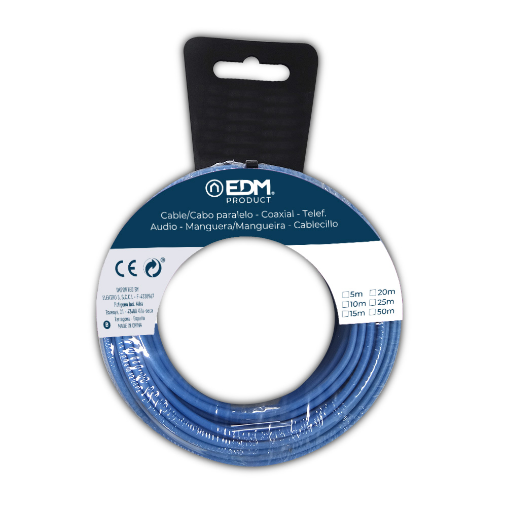 Carrete cablecillo h07z1-k 6,00 mm² azul, 25 m