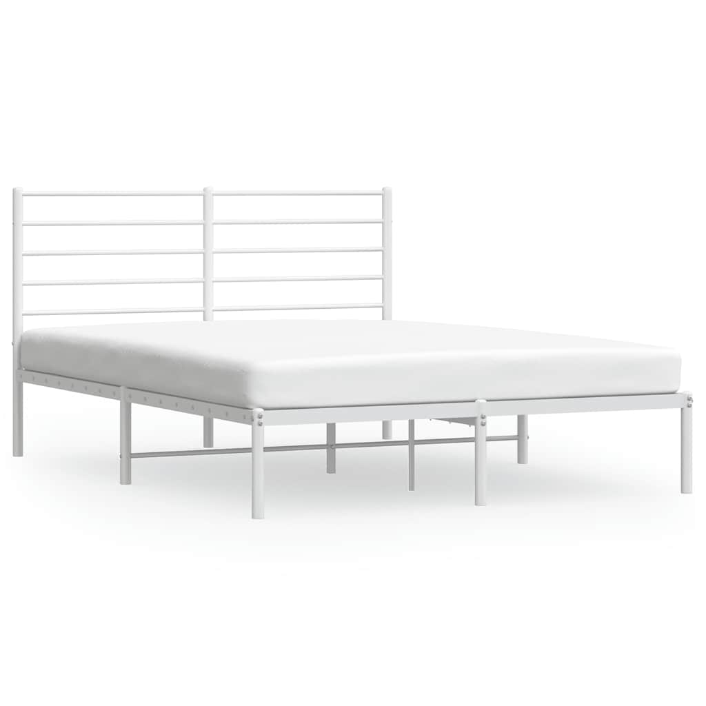 vidaXL Estructura cama sin colchón con cabecero metal blanco 120x200cm