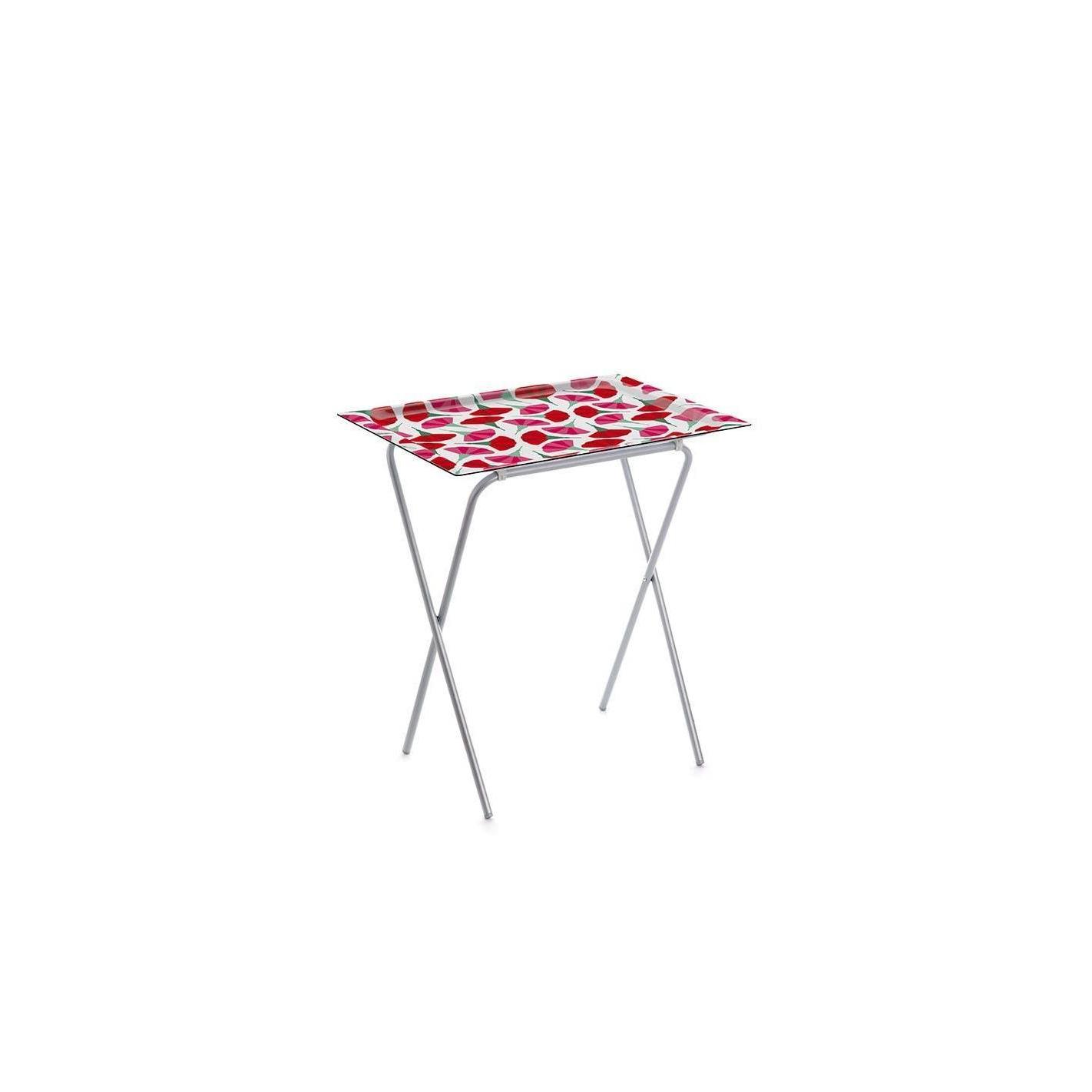DON HIERRO - Mesa plegable auxiliar ADA con bandeja extraíble para interior y exterior-