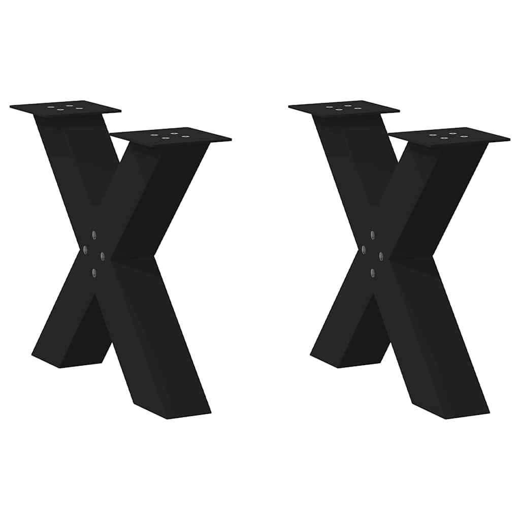 vidaXL Patas para mesa de centro en forma de X (2 unidades) 60 x (42-43) cm, acero
