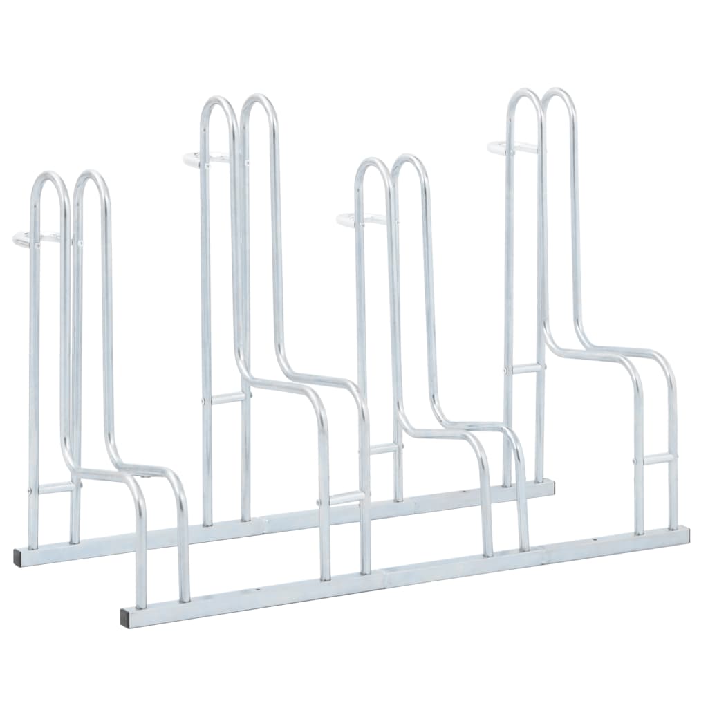 vidaXL Soporte para 4 bicicletas suelo independiente acero galvanizado